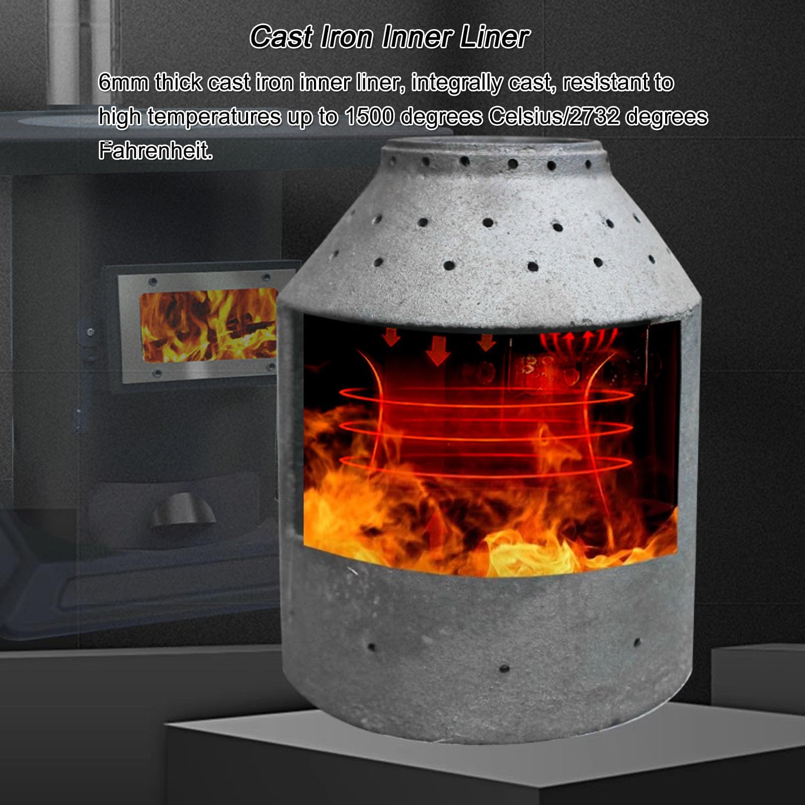 Stufa a Legna con Forno, Stufe a Legna, Utilizza Legna da Ardere, Pellet, Carbone, Fornelli da Campeggio per Cucinare, Cuocere al Forno e Uso di Emergenza