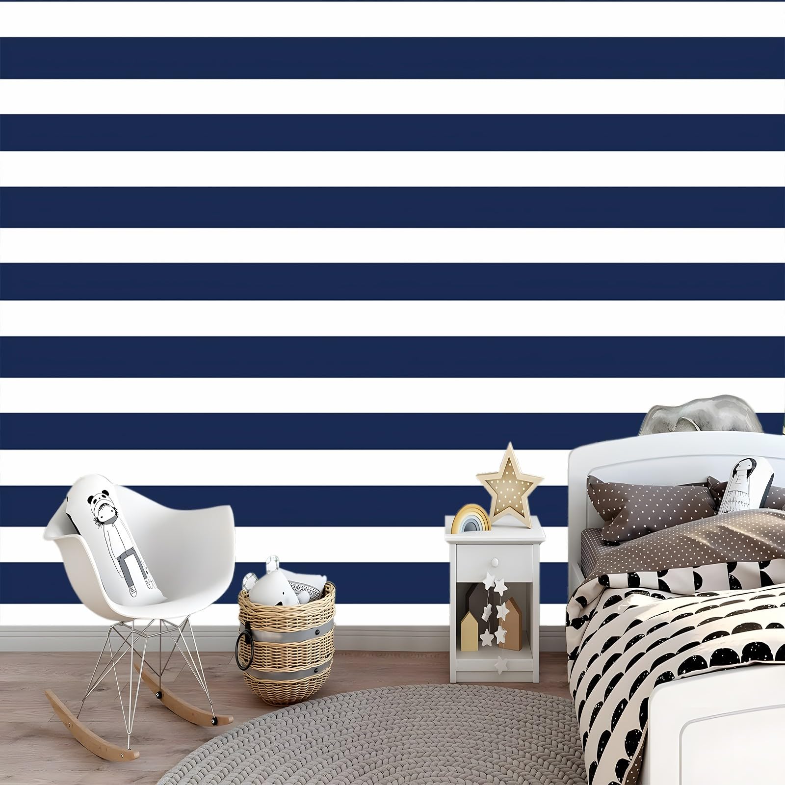 Carta Da Parati Fotografica 3d Effetto Righe Geometriche Blu Navy 200x140 cm Moderna Design Carta per Pareti Soggiorno Camera Da Letto Sala Fotomurali Non Tessuto