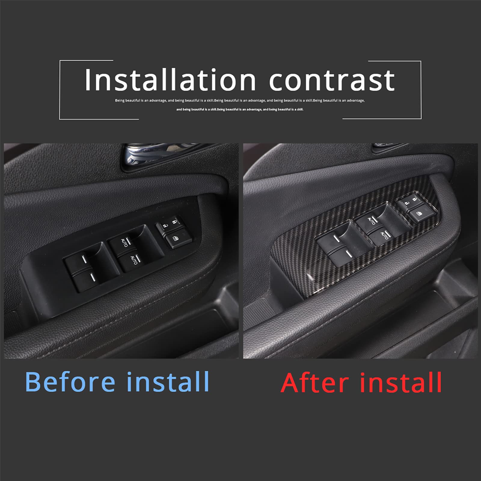 4PCS Window Lift Switch Panel Frame Cover Trim for Honda Pilot 2016-2022 Passport 2019-2023 ABS Material Car Door — view 4