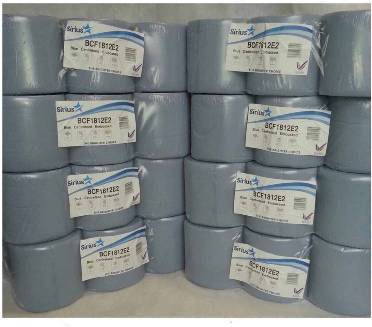 Blue Centre feed Embossed Rolls Wiper Paper Towel Centrefeeds 48 rolls(8 PACKS)x