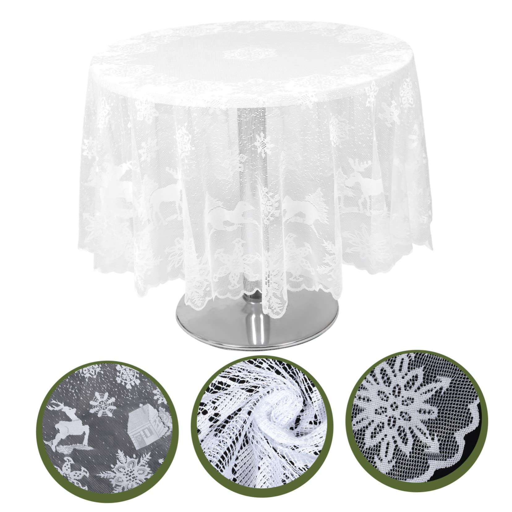 TOPBATHY 3St dekorative Tischdecke Urlaub Tischdecke Tischdekoration für den Esstisch Weihnachts weihnachtsmotiv winterliche Weihnachtsdekorationen Tisch schmücken Weiß
