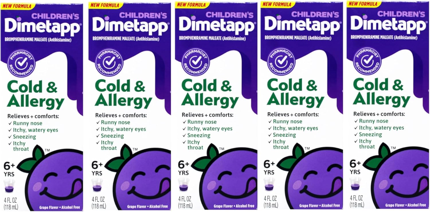 Dimetapp Children's Cold and Allergy Grape - 4 oz, Pack of 5