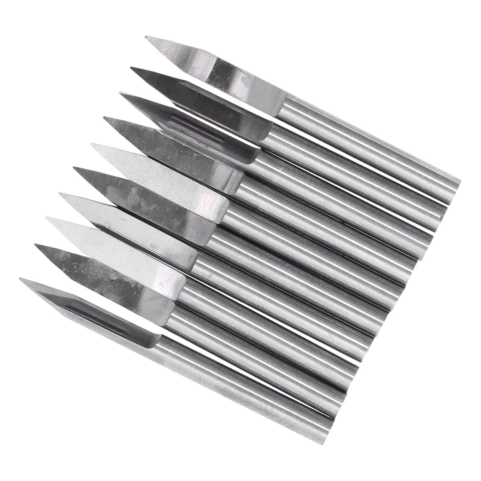 Brocas CNC, Acero de Tungsteno Alta Dureza Resistencia Al Desgaste Enrutador CNC Brocas en V 10 Piezas Brocas de Grabado para Plástico Madera Fibra de Vidrio (0,1 mm)