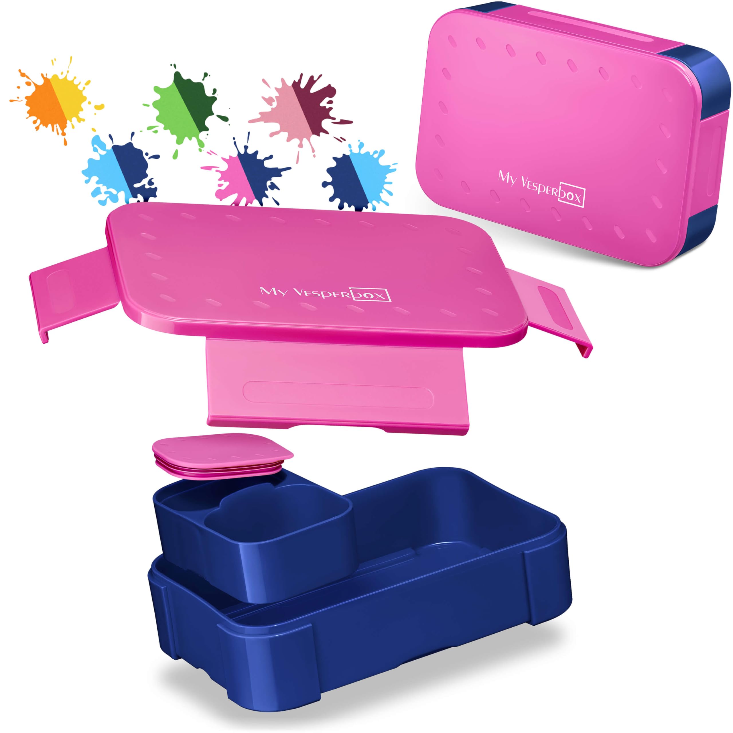 My Vesperbox® Brotdose für Kinder mit Fächern [MINI LITE] - Lunchbox mit Trennfächern - Bento Box - Jausenbox - Brotzeitbox für Schule & Kindergarten - Vesperdose für Jungen & Mädchen