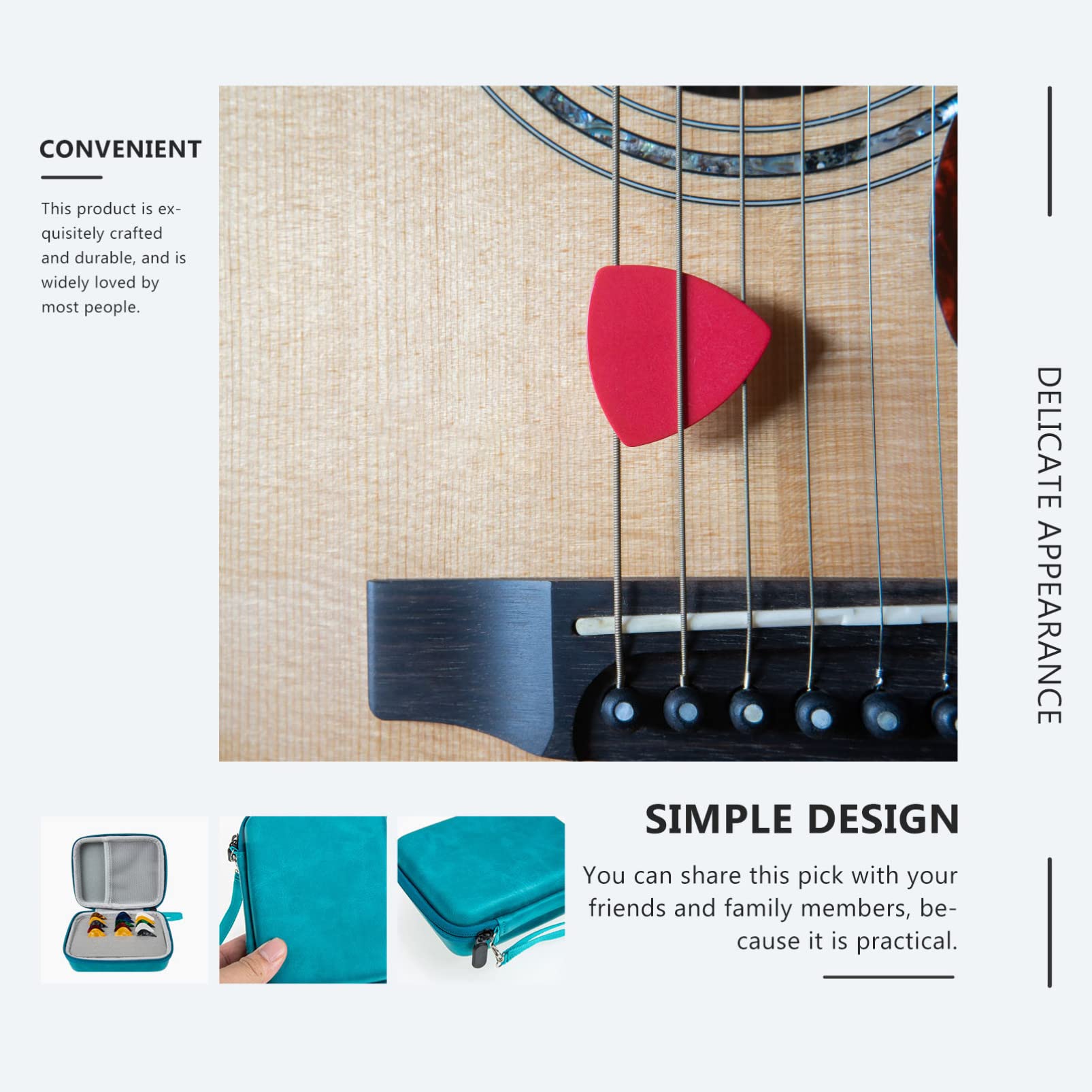 TOYANDONA 3sets Plettri Per Chitarra Bag Con Colorati Portatile e Leggero Accessori Per Chitarra Per Musicisti e Principianti
