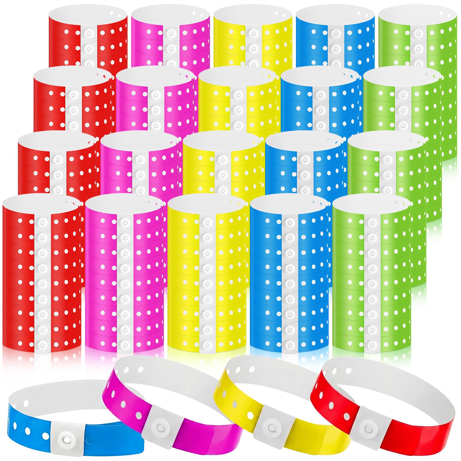 Henoyso 1000 Pcs Plastic Wristbands for Events Vinyl,Various Color