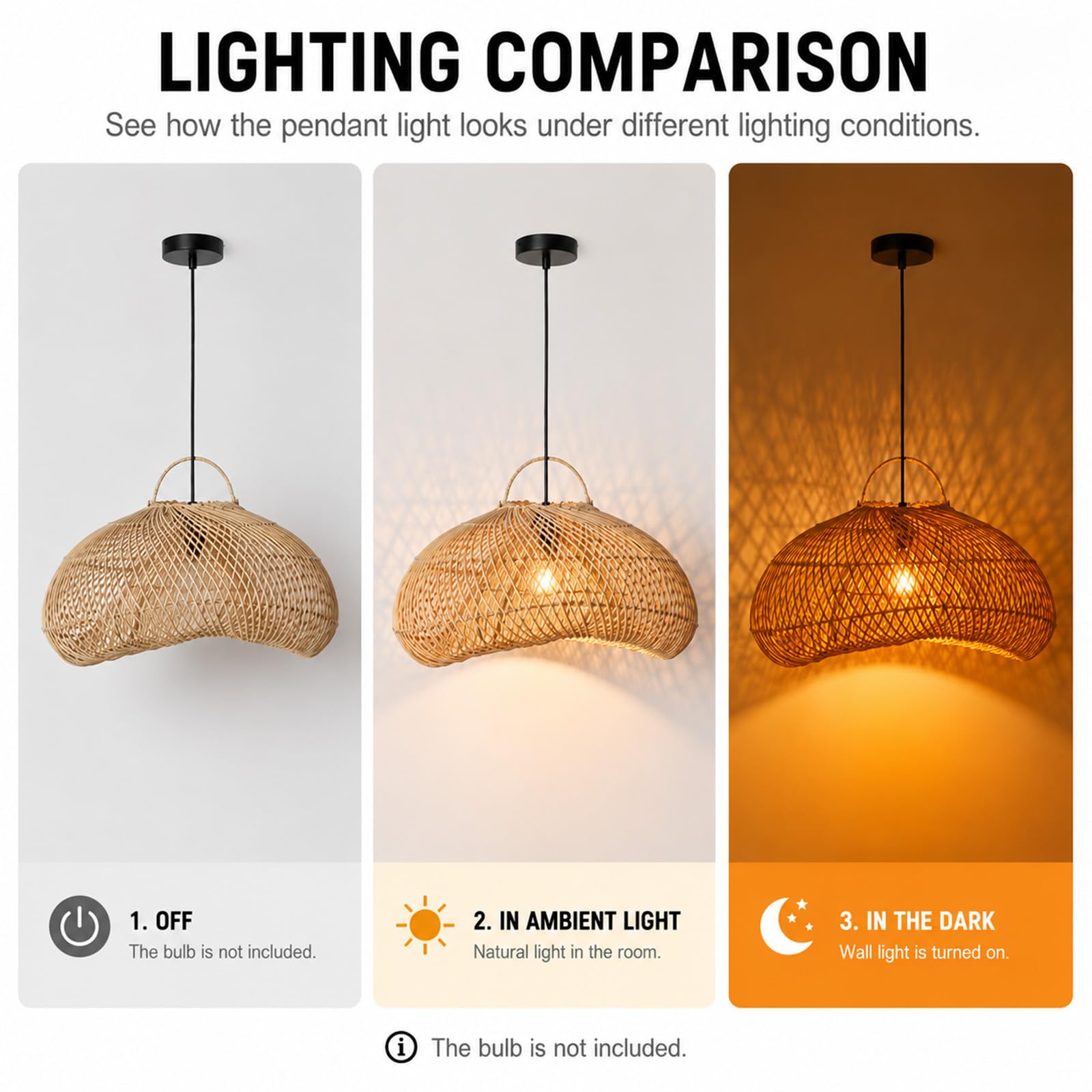 Alpinaluz Lampa Wisząca Sufitowa E27 Naturalny Rattan Jak Wiklina 50 cm