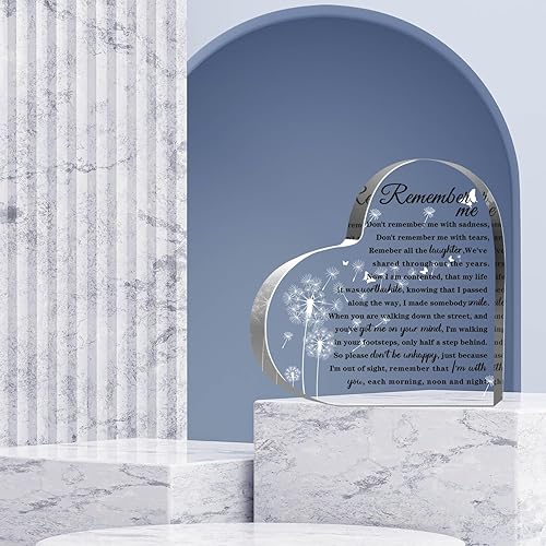 Miniatura 3 de Regalos de condolencias - Bemember me - Regalos conmemorativos de acrílico en forma de corazón, decoraciones de recuerdo de pisapapeles acrílico,