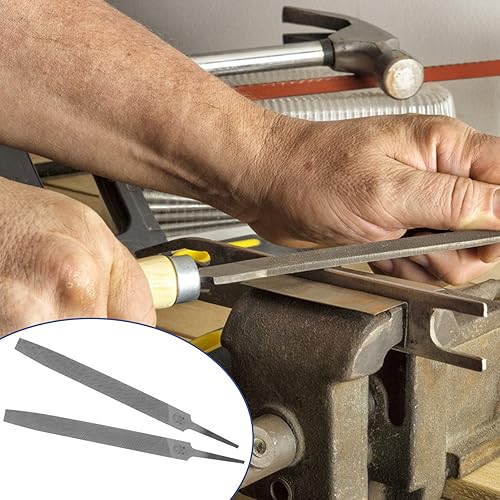 Miniatura 3 de Angoily 2 limas de hacha de corte rectangular de 8 pulgadas, limas de hacha de corte suave, limas de corte liso de acero cardado para afilar bordes