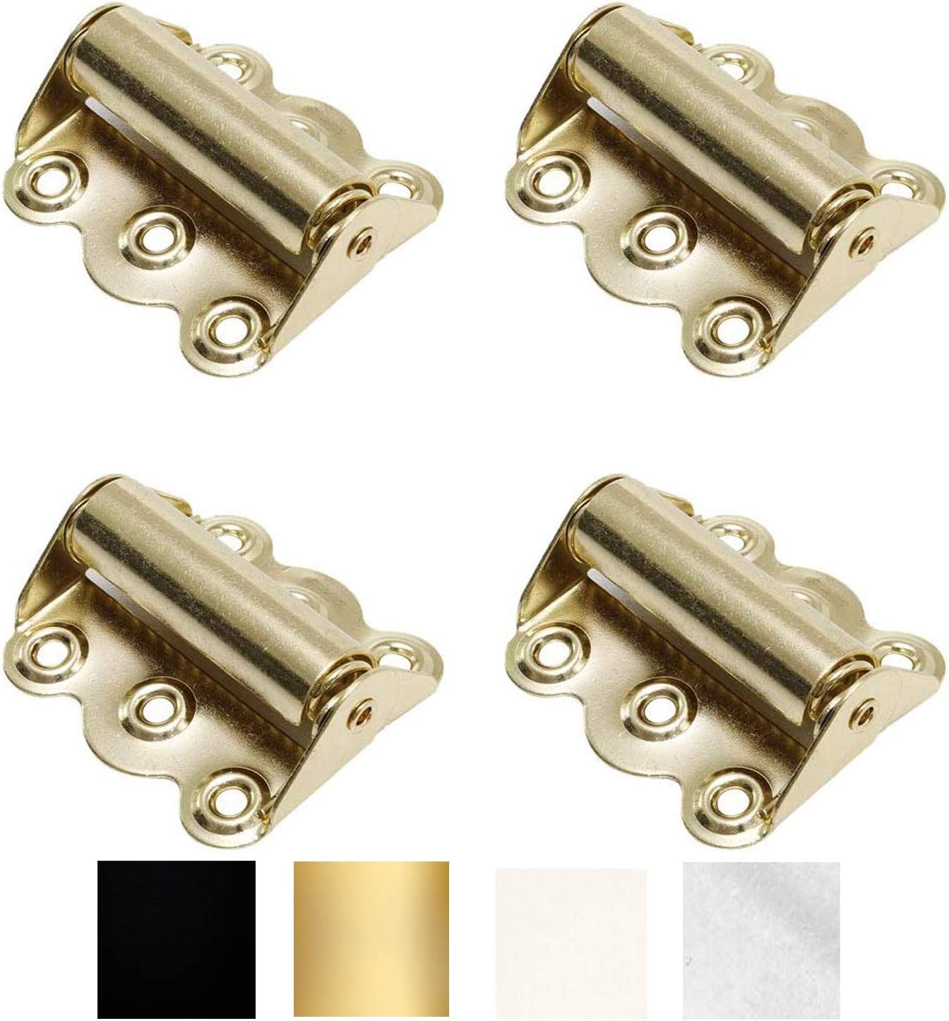 Litepak Screen Door Hinge Professional Grade Hardware Self-Closing Easy Install (4 Pack, Polished Brass)