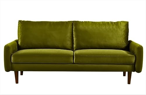 Miniatura 10 de Container Furniture Direct Kent - Sofá de terciopelo para salas de estar modernas y espacios compactos, cómodo sofá de 3 plazas, muebles de estudio