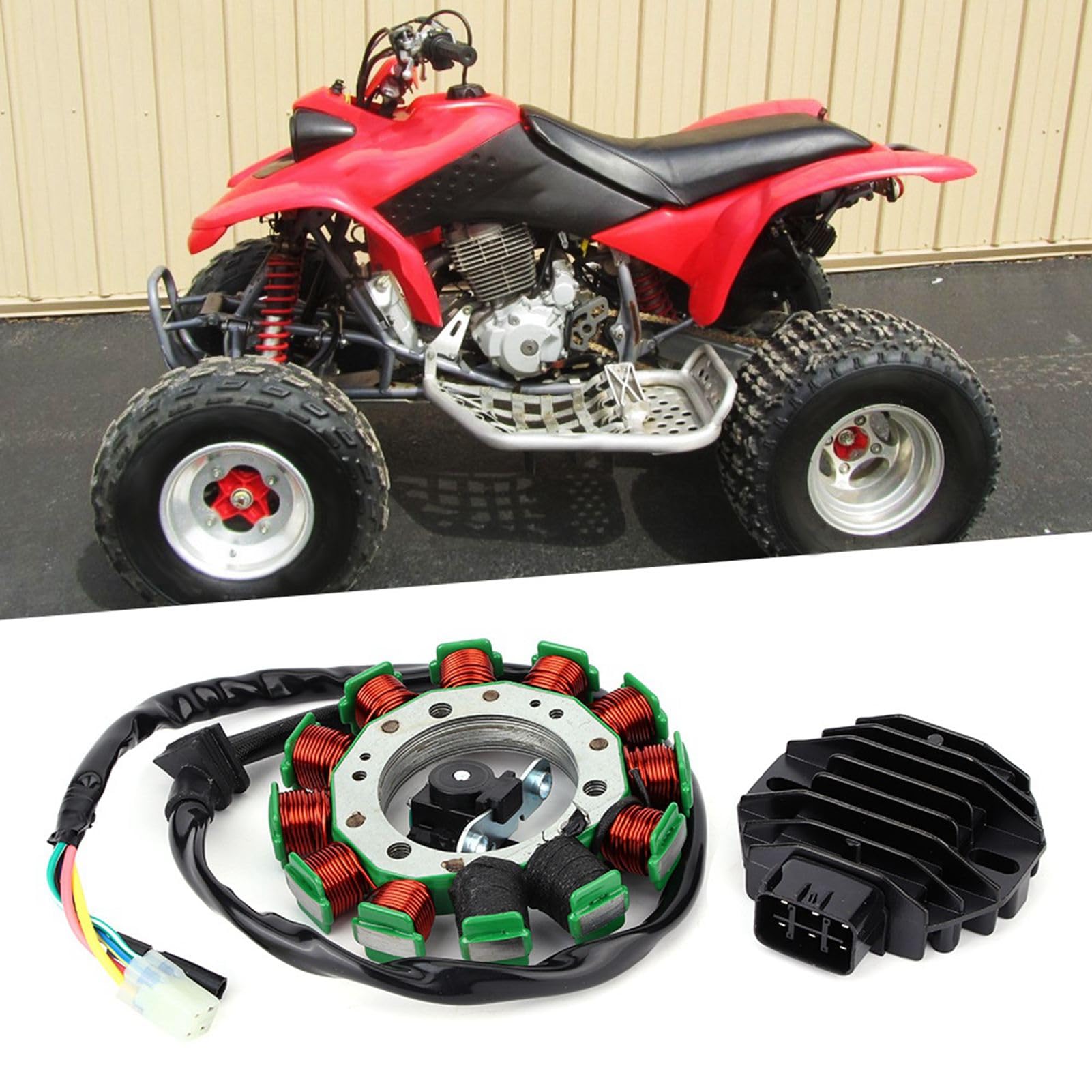 Magneto stojan i prostownik regulacyjny z cewką miedzianą pasuje do ATV TRX400EX i SPORTRAX 400EX 1999 do 2009 2012 zwiększa pojemność ładowania