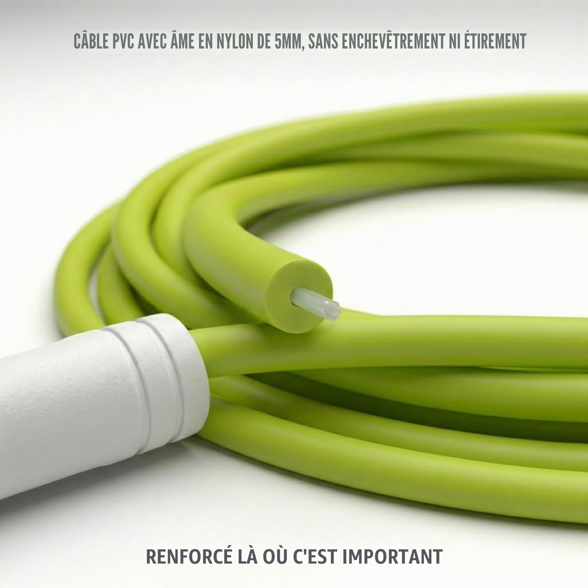 Elevate Rope Corde à Sauter Rapide Réglable 3 m avec App Gratuite Incluse – Câble PVC 5 mm avec Âme en Nylon