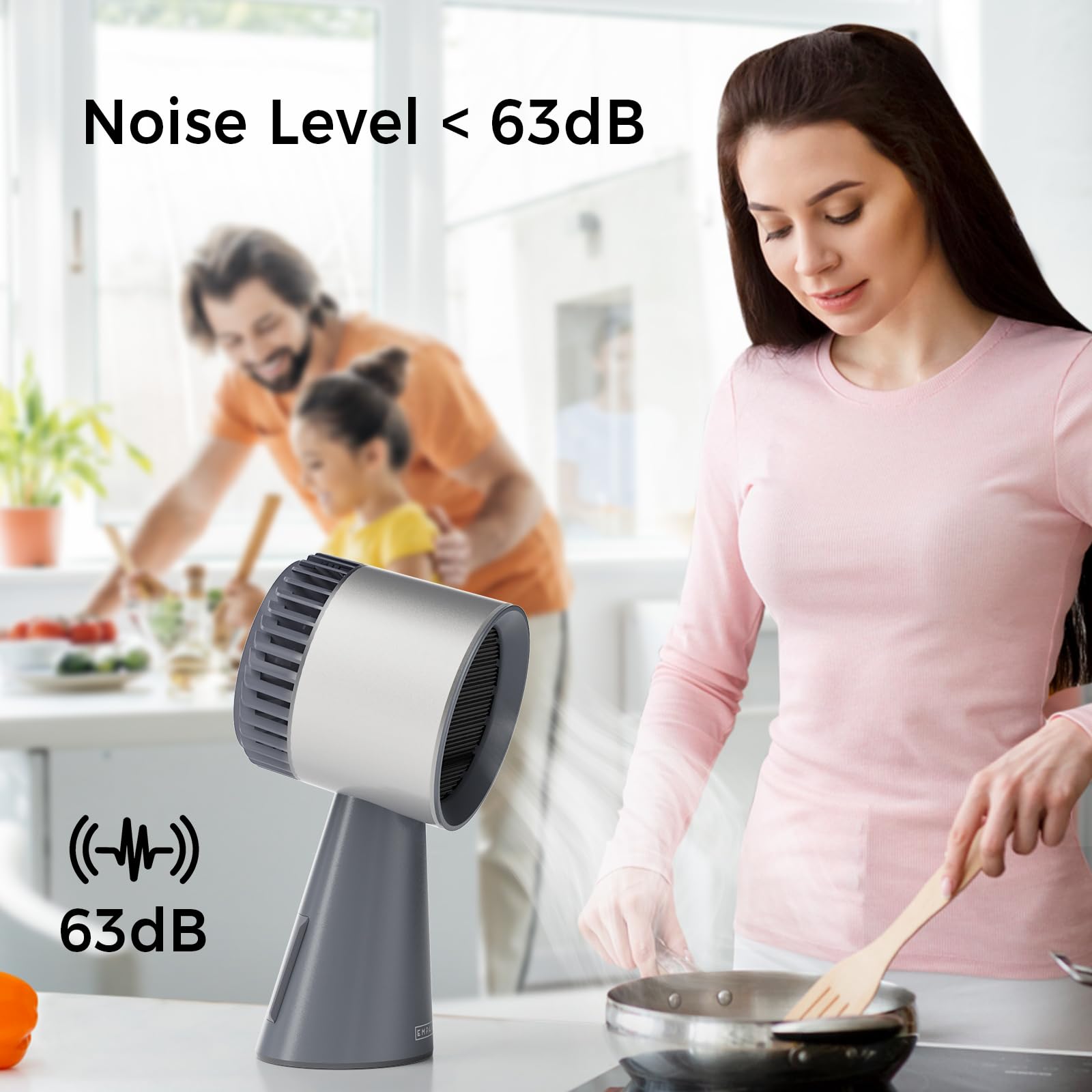 Empava Campana extractora portátil para cocinar, ventilador de escape de cocina de escritorio de 3 velocidades para barbacoa interior, olla caliente y caravana, taza de aceite desmontable, 13 piezas