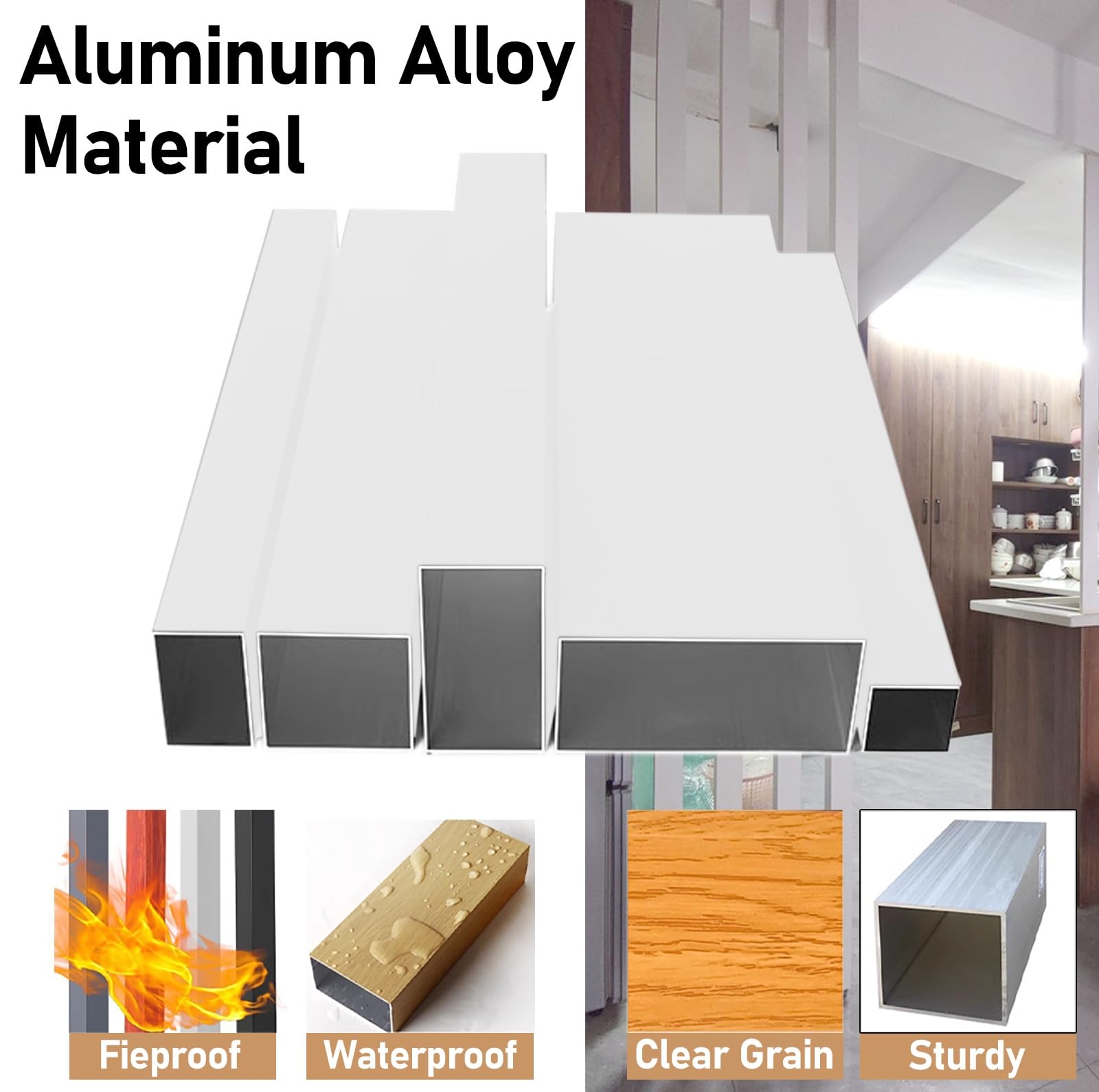 Aluminiowa ścianka działowa – metalowa listwa od podłogi do sufitu, ochrona prywatności, nowoczesna prosta konstrukcja do oddzielnej przestrzeni, dekoracja domu i biura Solut