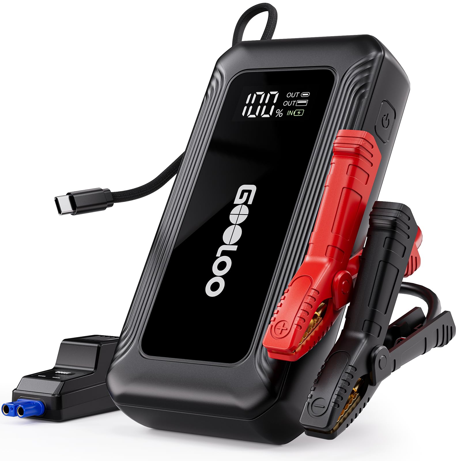 GOOLOO G7 Starthilfe Powerbank für pkw, 3000A Tragbare Starter Powerbank mit 45W USB-C Schnellladung & LED-Taschenlampe, Booster Auto Starthilfe für 12V (Bis zu 8.5L Benzin/6L Diesel)