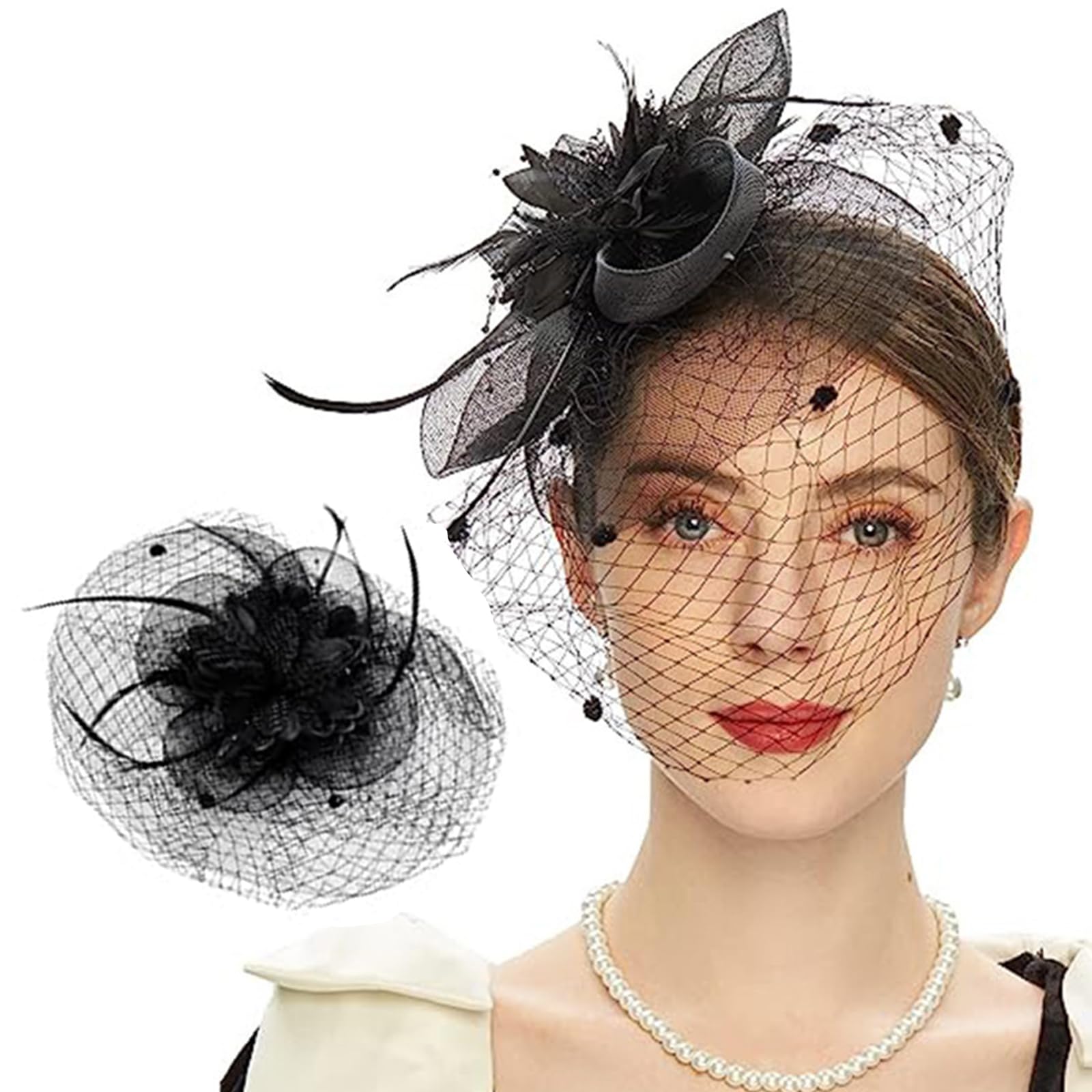 Fascinator Cappello Sposa Con Velo E Piume - Accessorio Elegante Per Matrimoni E Feste - Foto 13