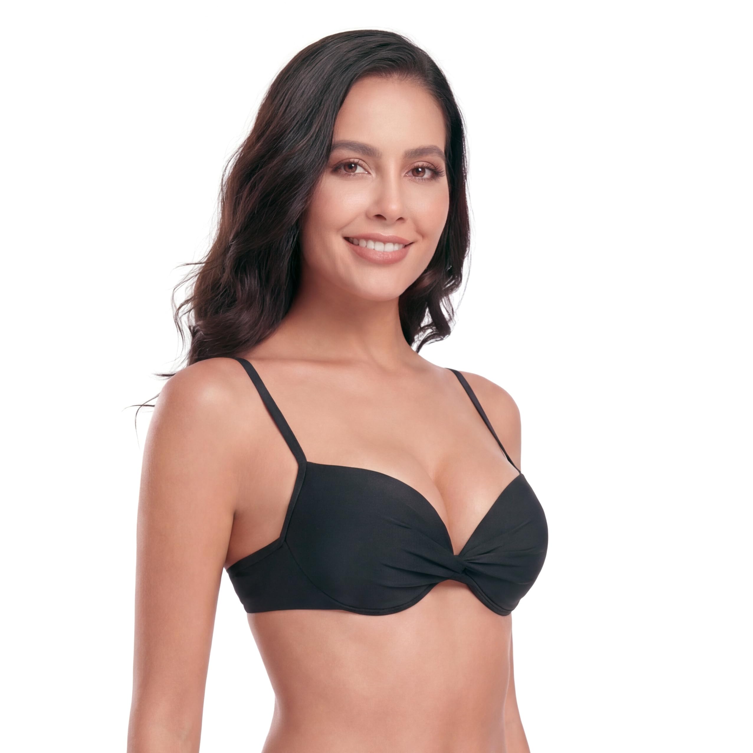 RELLECIGA Haut de Bikini Femme Push-Up Top avec Armatures Rembourré Bretelles Réglables
