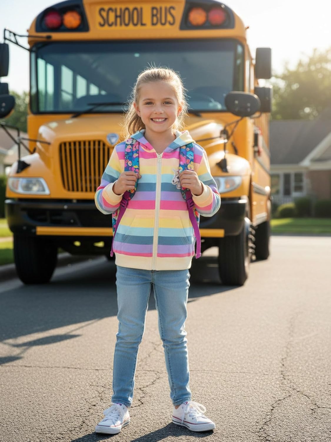 Girls Zip Up Hoodie Sweatshirt with Pockets Long Sleeve Jacket Outfits - Image 3