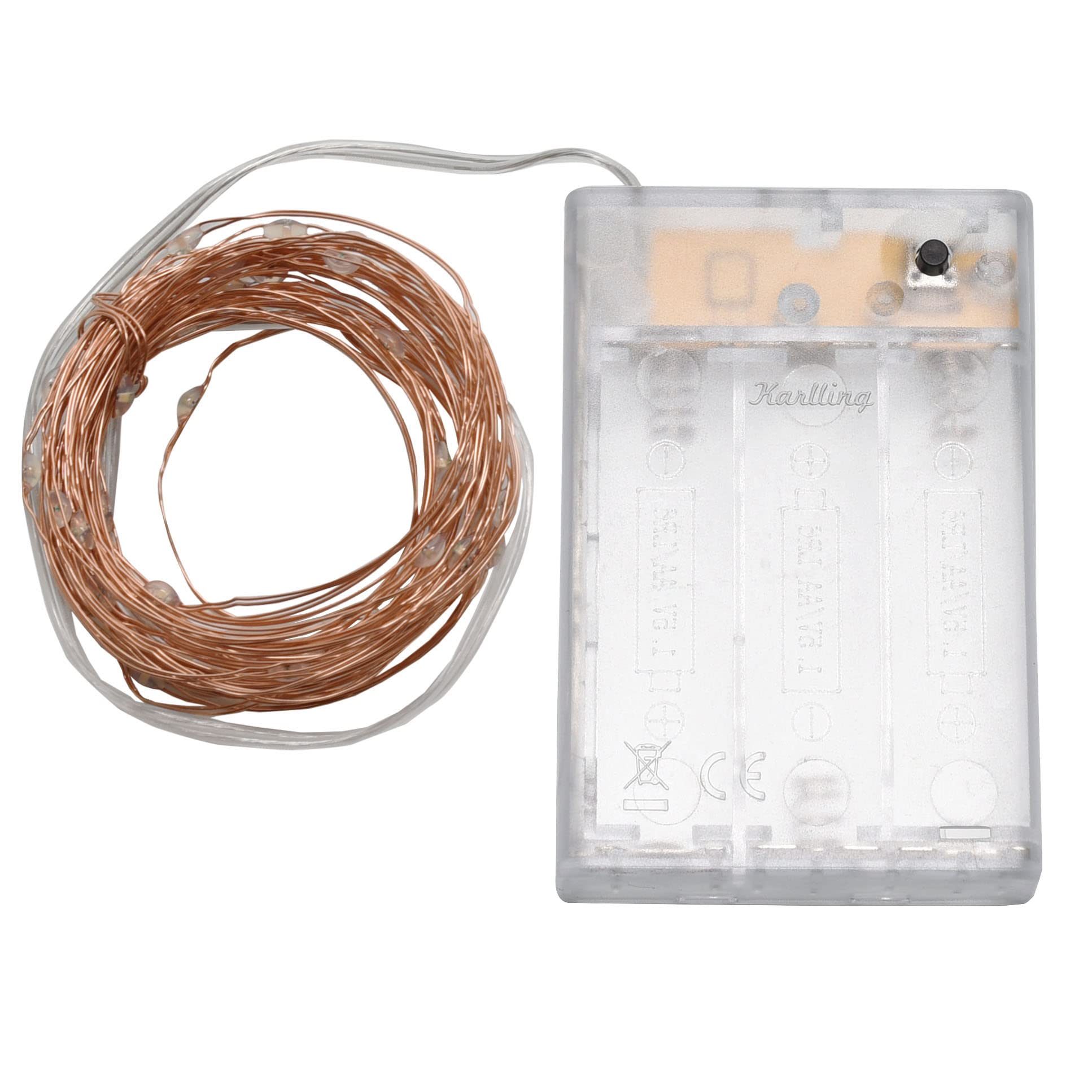 Karlling Lot de 10 guirlandes lumineuses à piles de 4,8 m pour décorations de Noël d'intérieur avec 8 modes clignotants et minuterie marche/arrêt de 8 à 16 heures (blanc)
