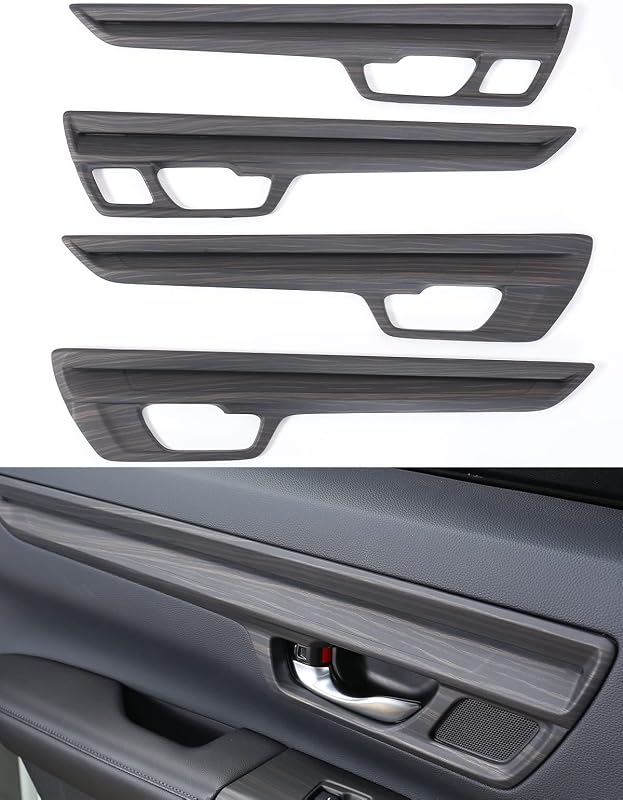 Acabamento das portas Honda CR-V 2023 a 2026 AntBooBoo com textura de madeira – 4 peças