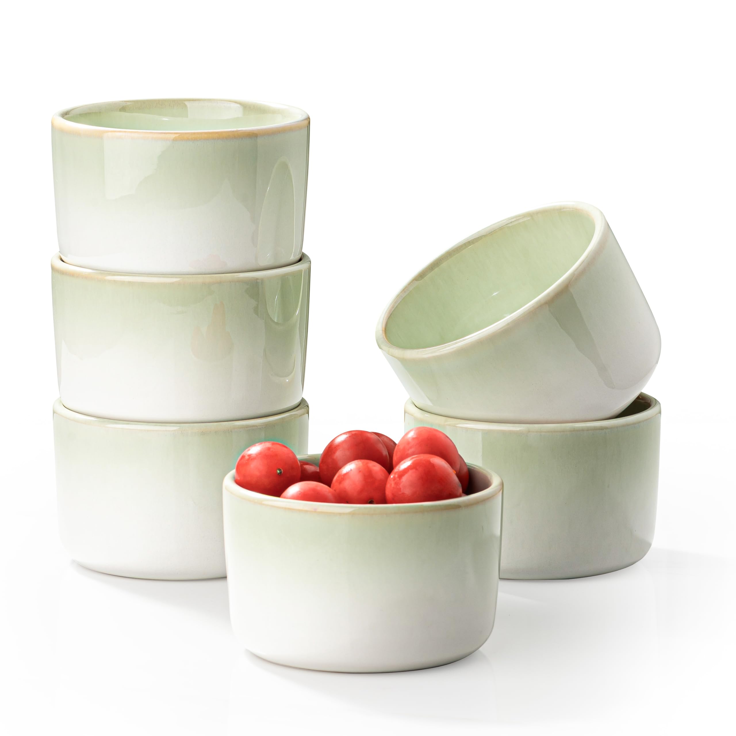 Lot de 6 moules à soufflé en porcelaine de 180 ml pour crème brûlée, à dessert, muffins