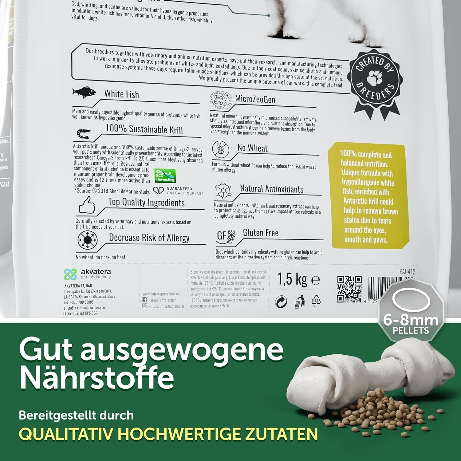 Nature's Protection Superior Care Welpen-Trockenfutter, Weißfisch 10 kg | Gesundes Wachstum & sanfte Verdauung, Getreidefrei, Kleine Kroketten, Junghunde, Weißes & helles Fell, Kleine Rassen