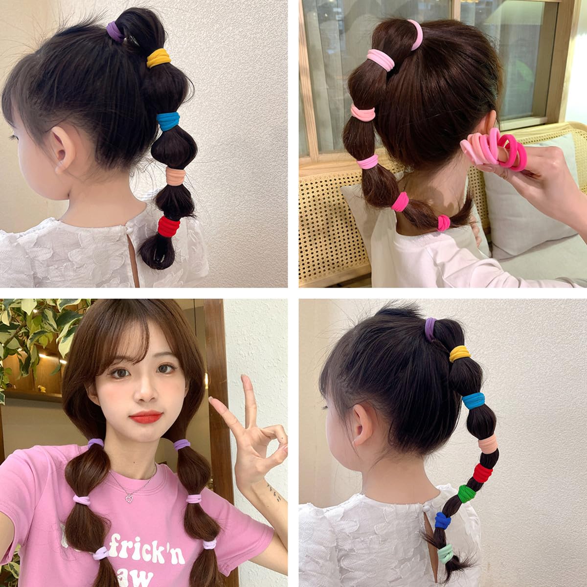 Amazon | Morices 女の子 カラフル ヘアゴム 32本セット 子供用 髪ゴム