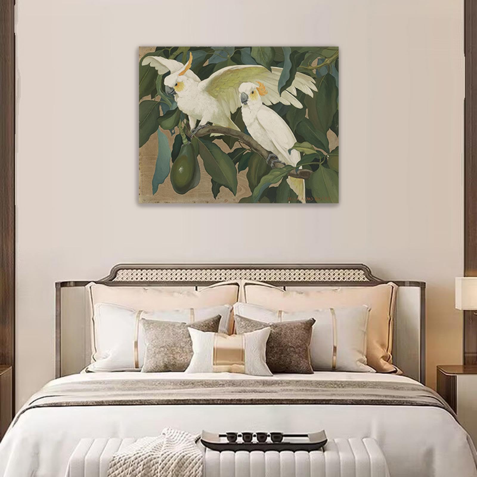 Amazon.com: Animal Painting on Canvas wall art - 'White Cockatoos