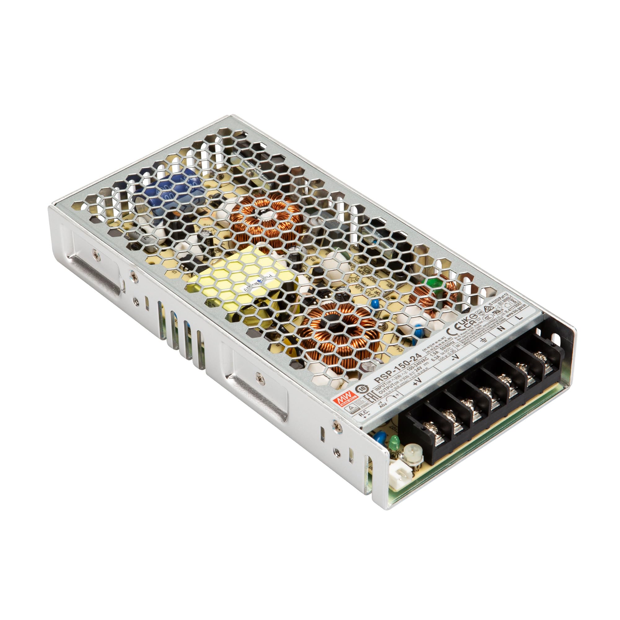 Mean Well RSP-150-24 - Fuente de alimentación (6,3 A, 151 W, 24 V, CC), Color Blanco