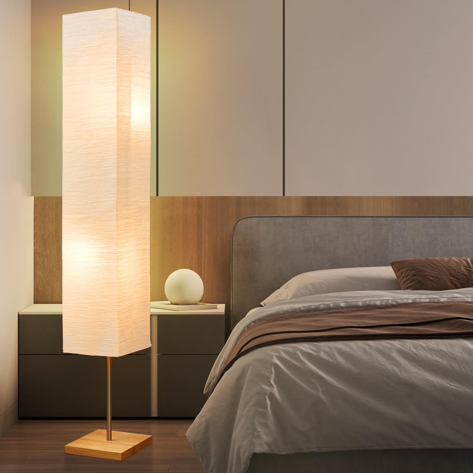 GyroVu Lampadaire sur Pied Salon Moderne 165cm avec 3 Modes Dimmable, Lampadaire Colonne pour Chambre, Bureau & Salon, Ampoules Incluses
