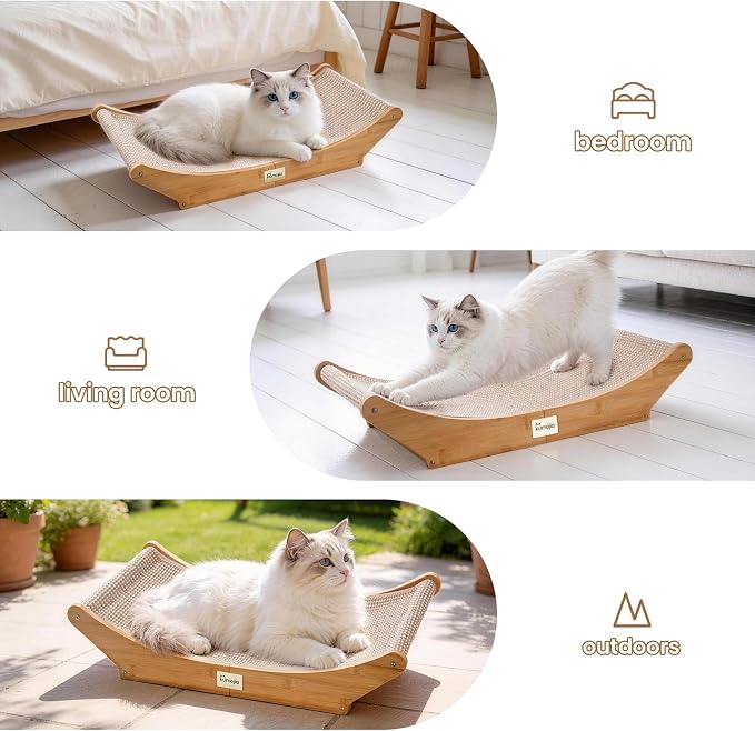 Rascador y cama para gatos grandes de sisal miniatura 3