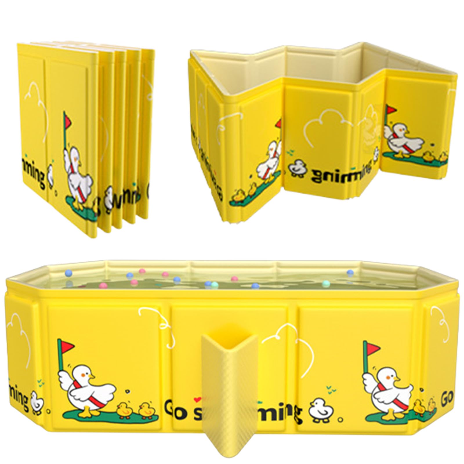 Bañera plegable para bebé para un baño seguro, fácil almacenamiento, portátil, de PVC, ahorradora de espacio, para niños, bañera fácil de plegar