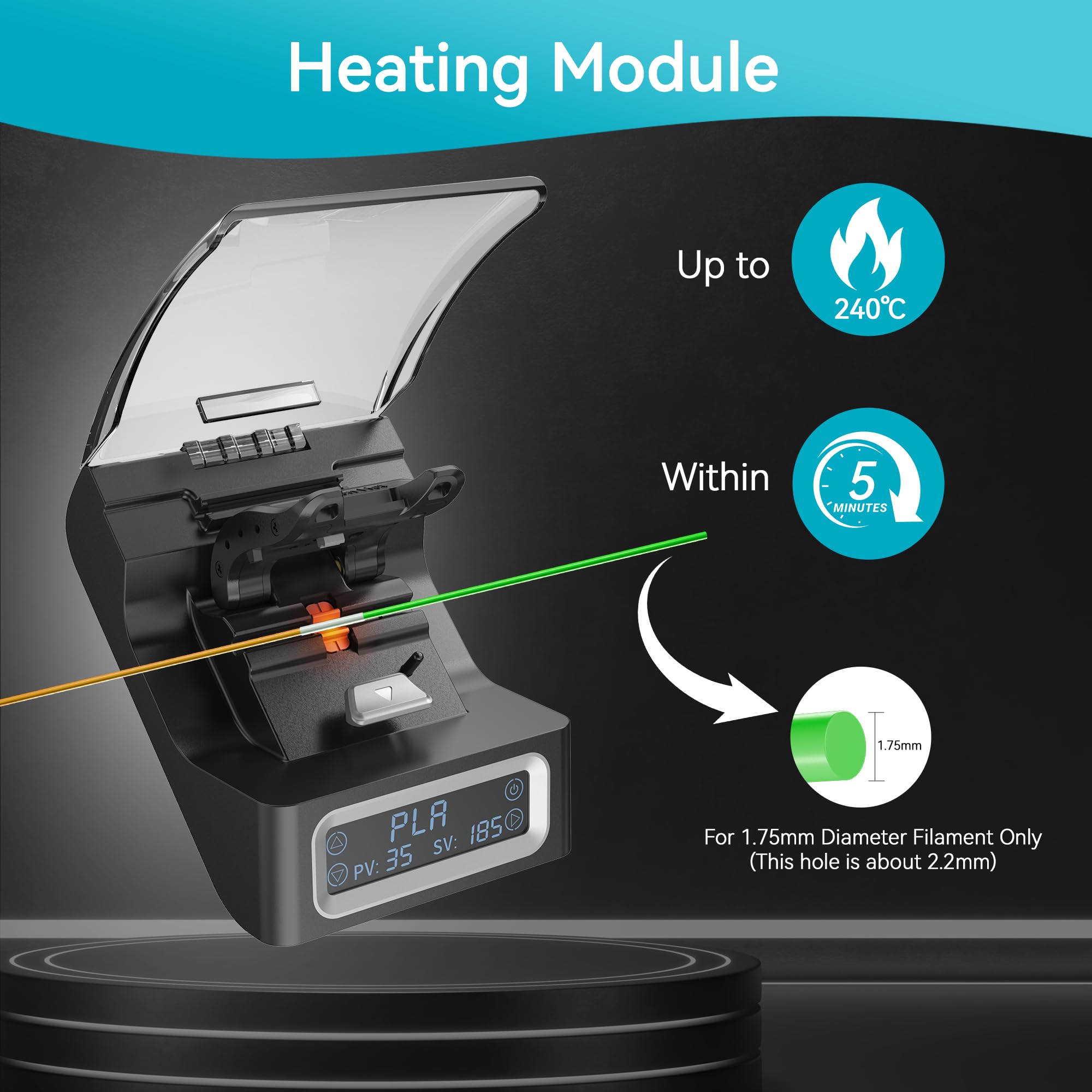 Conector de Filamento 3D SUNLU Oficial, hasta 240 °C para Filamento de Impresora 3D, Compatible con Filamento PLA PCL ABS PETG PA/PC, Paquete con 200 Fundas de PTFE