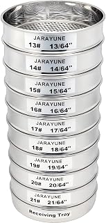 JARAYUNE Premium Stainless Steel Coffee Bean Grading Sieve Set #13-21: 9 Sizes, 8" Screens for Even Roasting - Roasters, Labs & Home Use