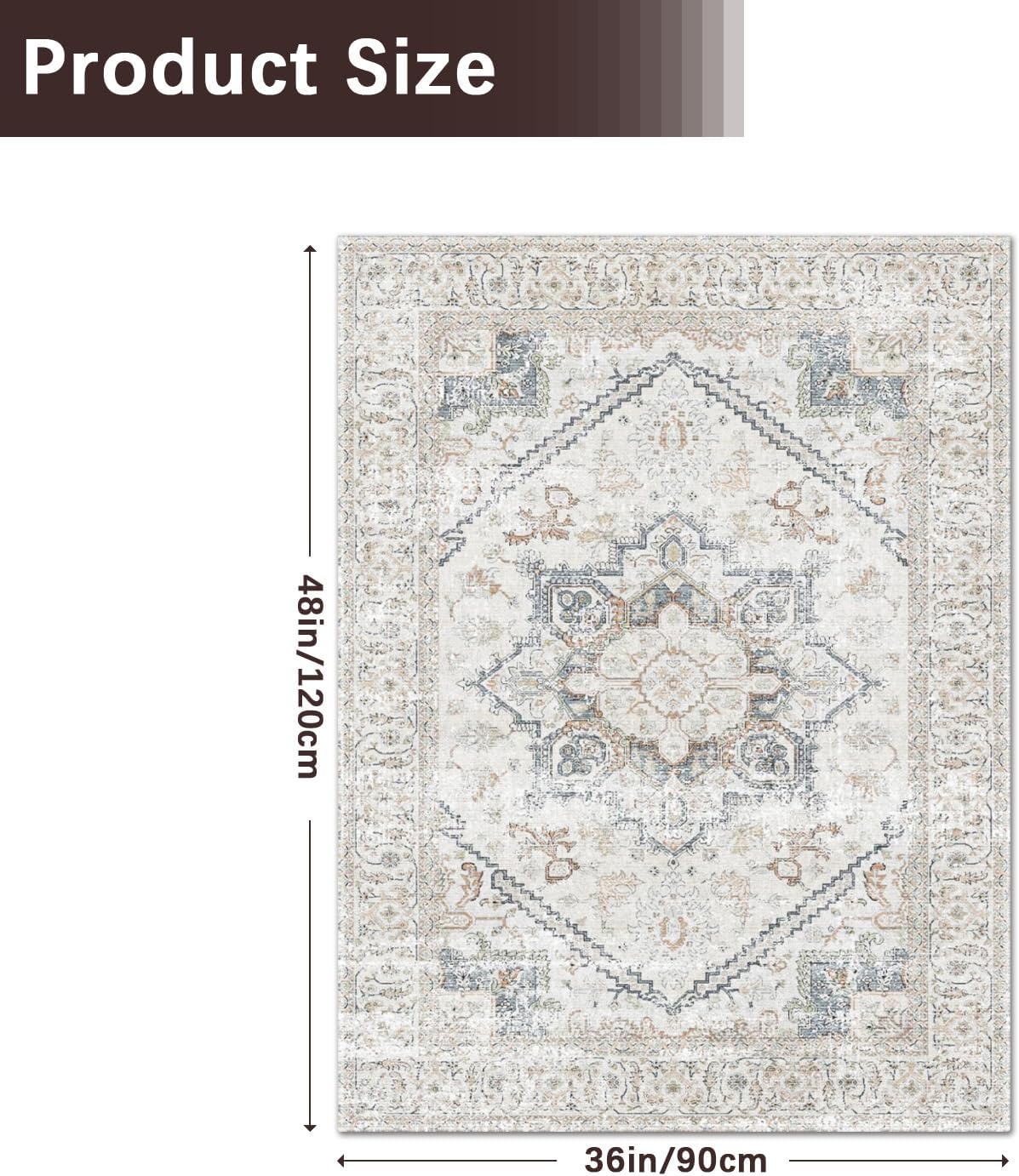 Boho Medallion Office Chair Mat, Desk Floor Mat for Hardwood Floors 36x48in