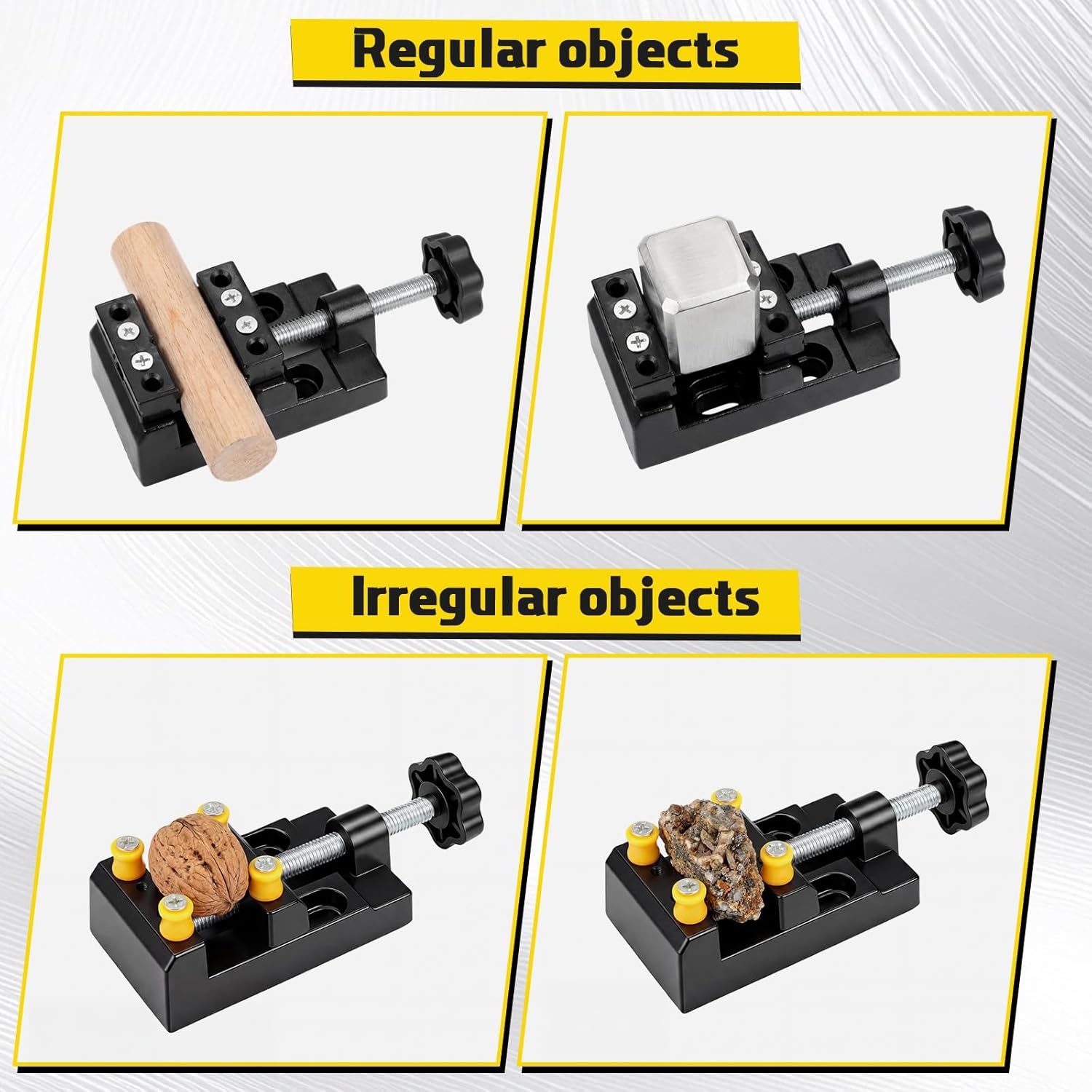 2 Pcs Mini Bench Vice Clamp Mini Flat Clamp Opening Parallel Table Vise Jewelry Vise Small Drill Press Vice for DIY Projects Watch Repair Jewelry Craft Carving Modeling