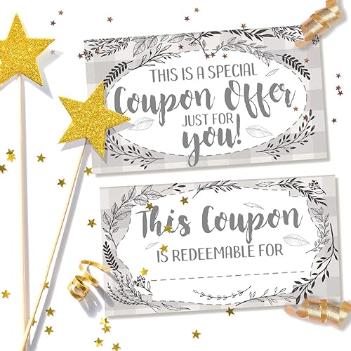 Miniatura 4 de Botanicals - Juego de 50 tarjetas de cupón - Vales en blanco para tarjetas de regalo - Ideal para suministros de pequeñas empresas, regalo para