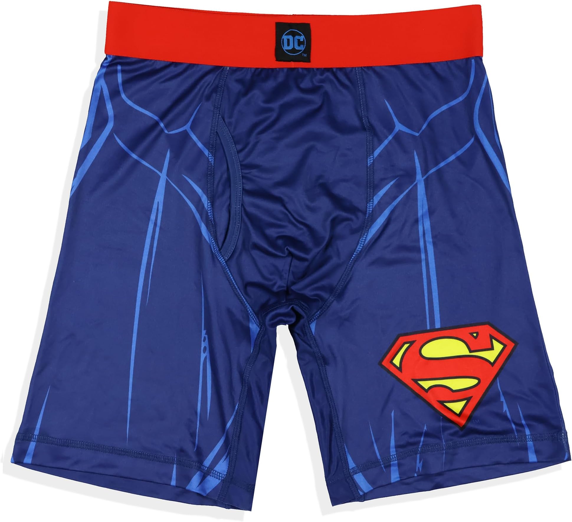 DC Comics Superman Boxer Briefs Suit and S Shield Logo Snug Fit Adult Supportive Underwear