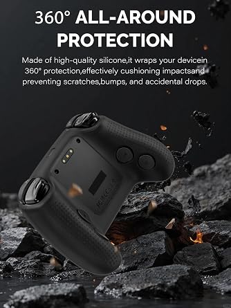 Case for Steam Controller 2 Game Console Controller with Thumb Grips, Slim Soft Silicone Protective Cover, Anti-Scratch, Shockproof, Black