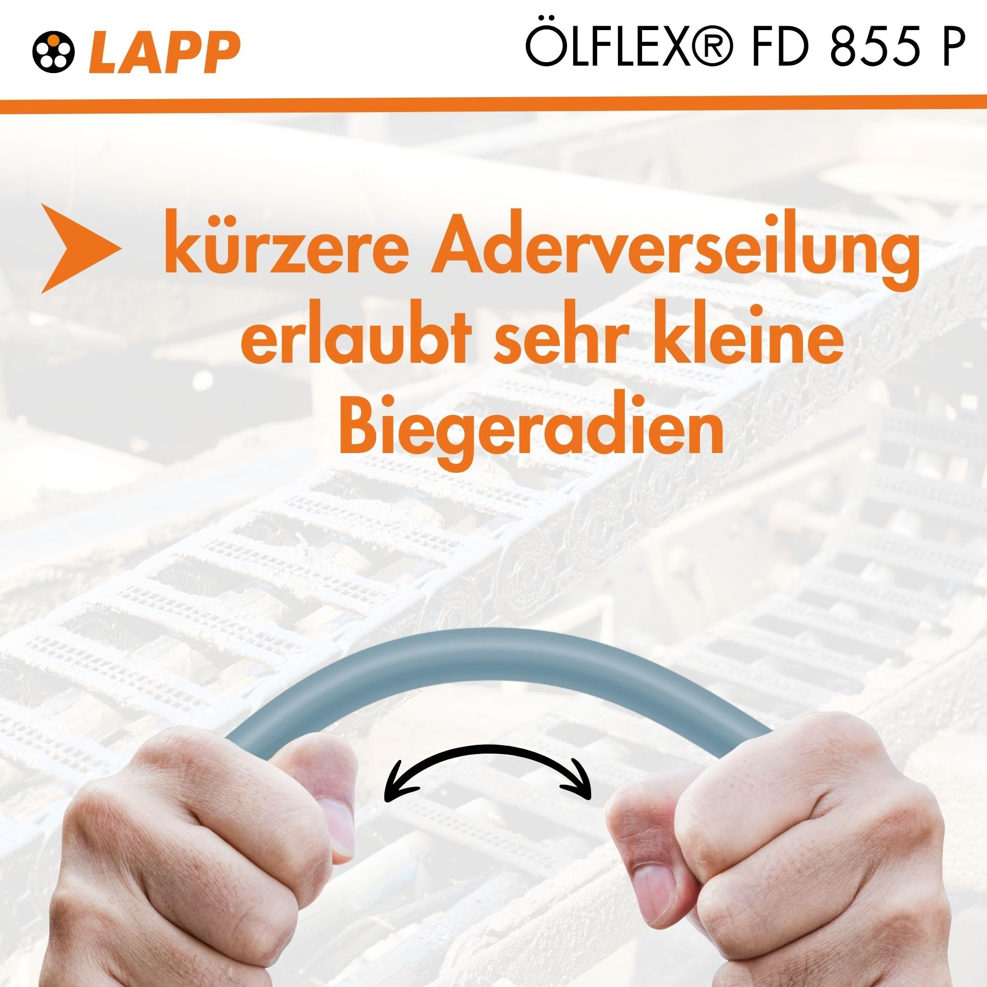 Lapp 0027576 Cavo ÖLFLEX 855P 3G1,5 mm² - Cavo di Comando Flessibile | Cavo multipolare in PUR resistente ad oli, 3 poli, sezione 1,5 mmq, ideale per posa mobile e catene portacavi
