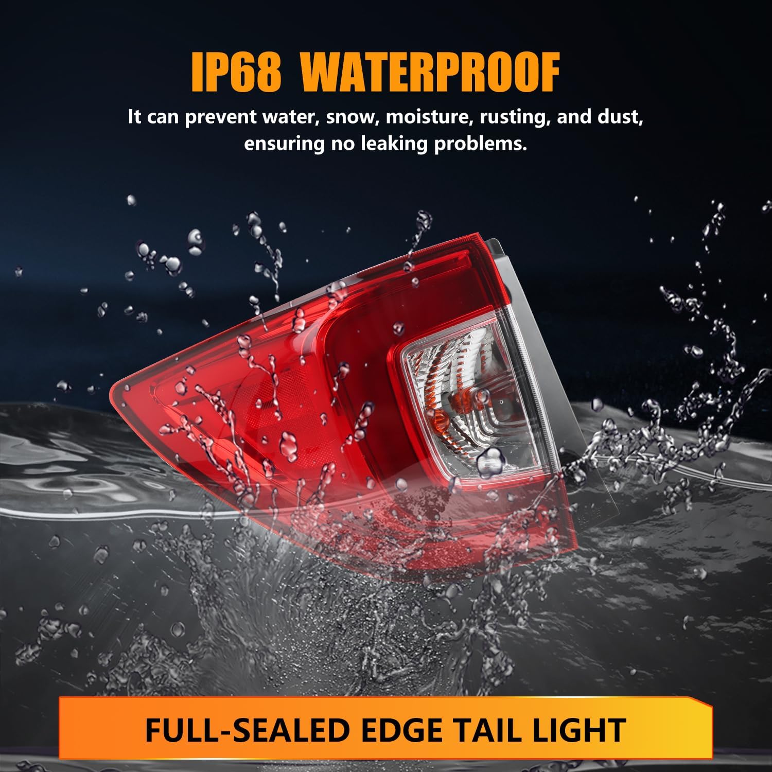 Left Driver Side Outer LED Tail Light for 2019-2022 Hon-da Pilot, Rear Lamp Red Clear With Bulbs, Left Driver Side Taillights Assembly, OEM # 33550TG7A11 HO2804120, 1 PC