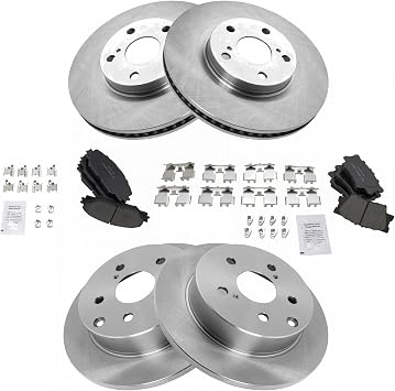 Front & Rear Ceramic Brake Pad & Rotor Set 11.06 in 5-Lug for 2006-2012 Toyota RAV4 Base, Limited & Sport, 2013-2018 RAV4 Limited & XLE, with 3rd Row Seating, Japan-Built Models 1st VIN Digit J