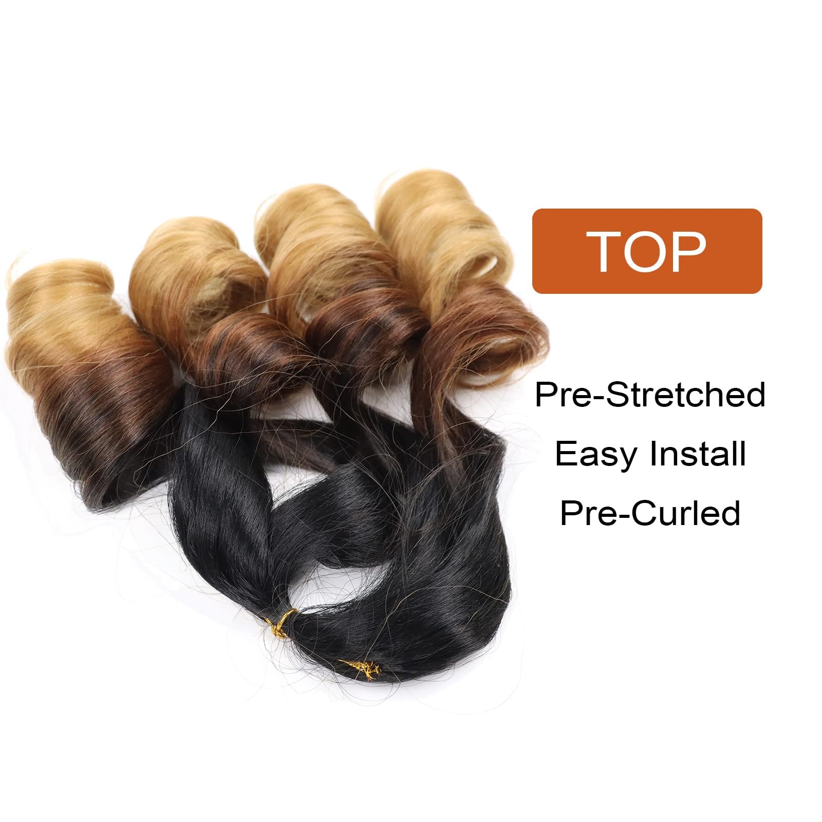 8 Packs French Loose Wave Curly Braiding Hair, 12 Inch Pre-Stretched for Black Women Spiral Ends (12 inch, 1B/30/27#) - Image 4