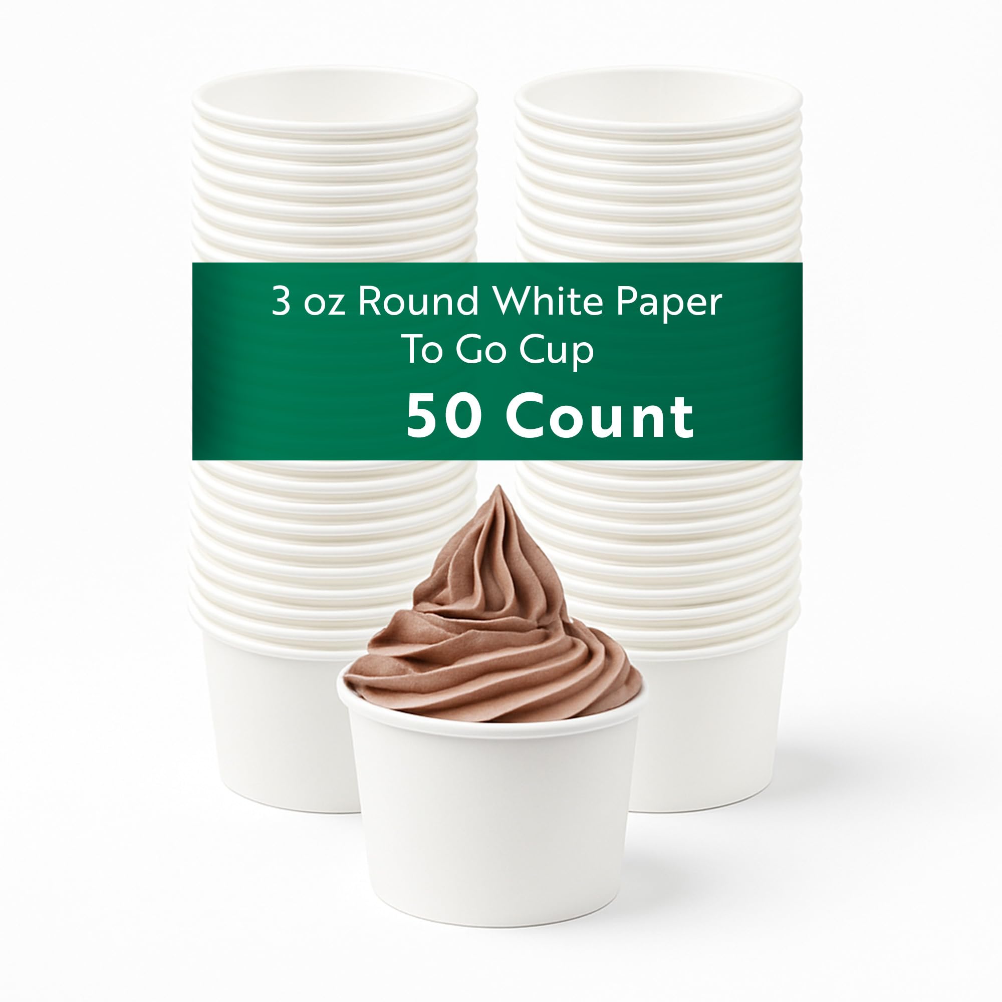 Restaurantware White 3 Count To Go Cup Disposable 3 x 3 x 1.8 Inches Paper Mini Cup Grease-Resistant Cup Recyclable Durable Design