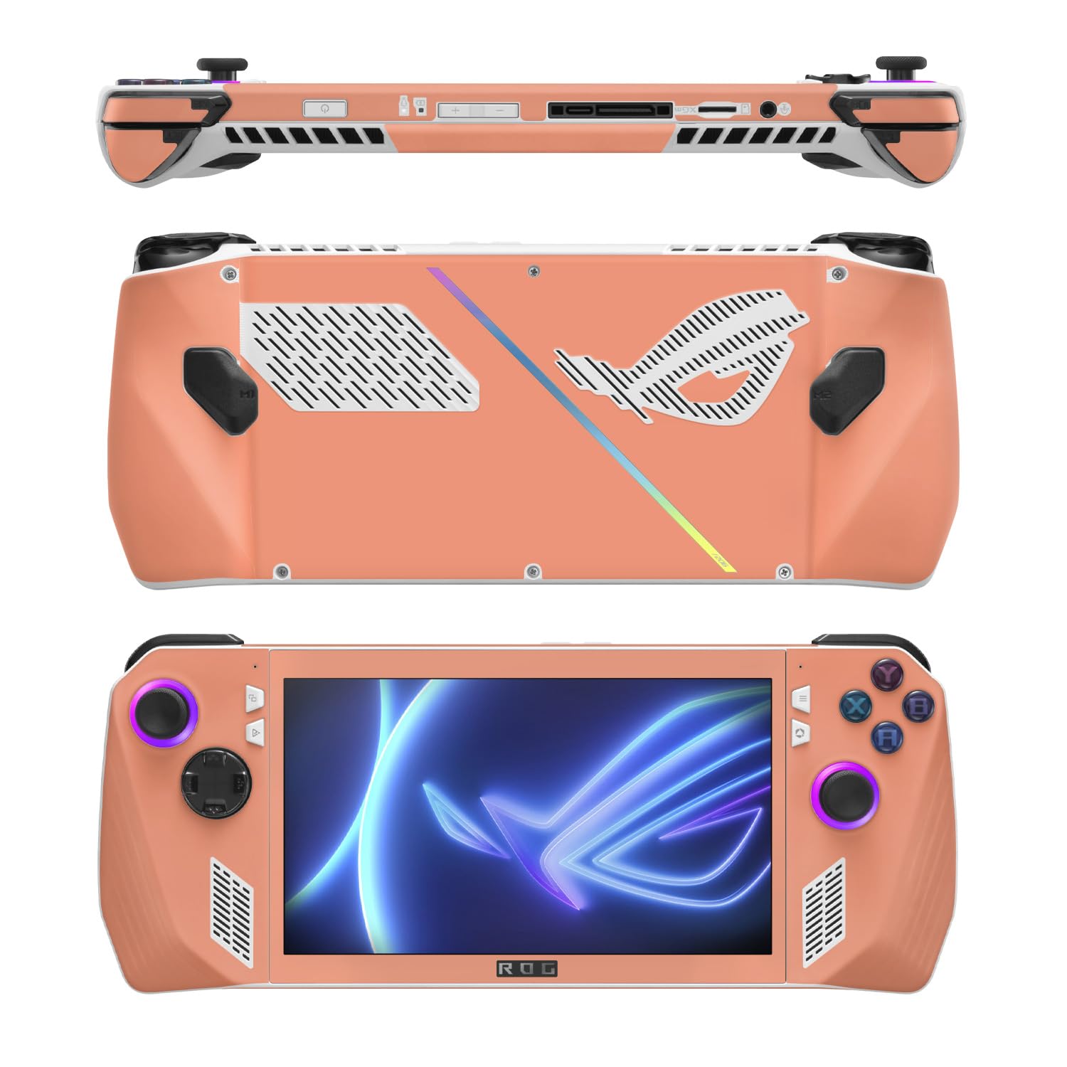 MightySkins Skin Compatible with Asus ROG Ally - Solid Peach | Protective, Durable, and Unique Vinyl Decal wrap Cover | Easy to Apply, Remove, and Change Styles