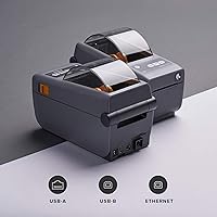 Vista 2 de Zebra Technologies ZD41022-D01E00EZ impresora, ZD410, DT, 2", 203 Dpi, Us Cord, USB, con módulo Ethernet instalado