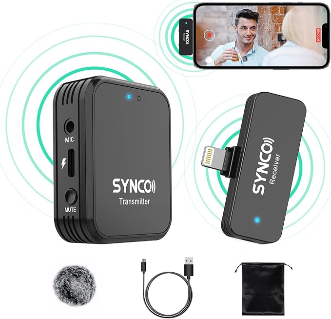 iphone 用 外付けピンマイク ワイヤレス SYNCO P2L スマホ外付け