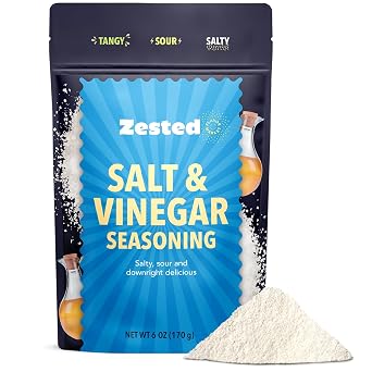 Salt & Vinegar Seasoning - XL 6 oz Bag - Zested Tangy & Salty Spice Blend - Non-GMO, Gluten- Free and Nut-Free - Goes Great on Fries, Wings, Popcorn, Meats, and More