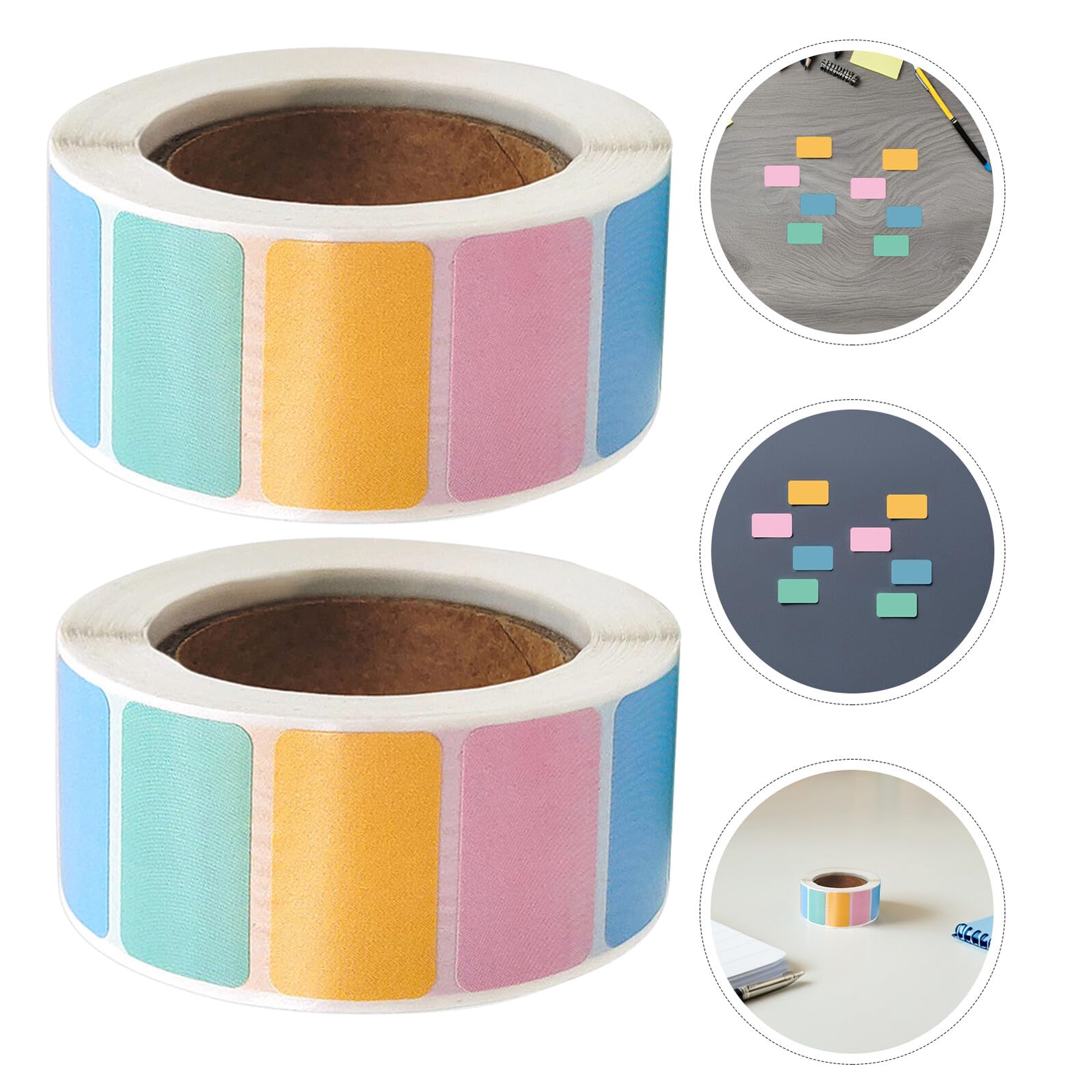 Angoily 8rotoli Etichette Adesive Colorate Rimovibili Piccole Etichette Rettangolari per Organizzazione Codifica Colori per Traslochi per Archiviazione